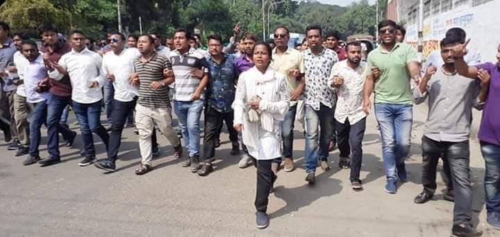 Leading a street march